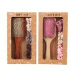 Yellow Paddle Hair Brush Gift Set with Satin Scrunchies - Cushion Airbag Design for Scalp Massage and Detangling, Gift Ready Pack for Women and Girls, Ideal for Daily Hair Care and Styling - Image 3