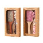 Yellow Paddle Hair Brush Gift Set with Satin Scrunchies - Cushion Airbag Design for Scalp Massage and Detangling, Gift Ready Pack for Women and Girls, Ideal for Daily Hair Care and Styling - Image 4
