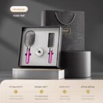 Rose Red 3-Piece Gift Box Set Premium ABS Hair Care Gift Set with Cushion Paddle Brush, Detangling Comb, Cleaning Brush & Stand - Elegant Motherâ€™s Day or Coupleâ€™s Gift for Daily Styling and Scalp Comfort