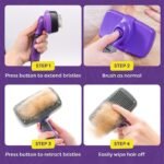 Yellow Pet Grooming Brush - Large Self-Cleaning Deshedding Tool for Cats and Dogs - Image 5