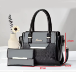 Red Women's Handbag Set - Large Capacity 2 Piece Shoulder Bag with Matching Wallet - Image 4