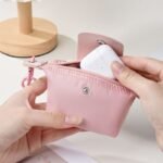 Pink Mini Nylon Coin Purse with Wrist Strap - Compact Zipper Key Holder Pouch for Cards Lipstick and Earphones - Image 2