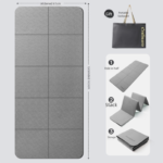 Grey Foldable Yoga Mat - Portable Thick Non-Slip Fitness Exercise Mat for Home Gym and Travel