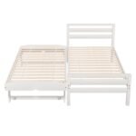 Artiss Bed Frame Single Size 2-in-1 Trundle Wooden White AVIS - Image 3