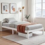 Artiss Bed Frame King Single Size Wooden White LEXI