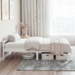 Artiss Bed Frame King Single Size Wooden White LEXI - Image 6
