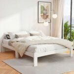 Artiss Bed Frame Queen Size Wooden White JADE - Image 8