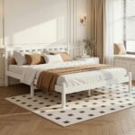 Artiss Bed Frame Double Size Wooden White SOFIE