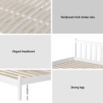 Artiss Bed Frame Double Size Wooden White SOFIE - Image 7