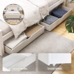 Artiss Bed Frame Queen Size Wooden Platform with 2 Storage Drawers White RIO - Image 3