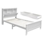 Artiss Bed Frame King Single Size Wooden with 2 Storage Drawers White - Image 8
