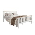 Artiss Bed Frame Double Size Wooden White PONY - Image 2