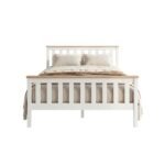 Artiss Bed Frame Double Size Wooden White PONY - Image 4