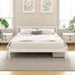 Artiss Bed Frame Double Size Wooden Platform with 2 Storage Drawers White SOFIE - Image 8