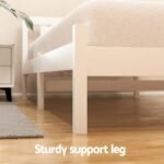 Artiss Bed Frame Single Size Wooden Platform with 2 Storage Drawers White SOFIE - Image 6