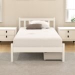 Artiss Bed Frame Single Size Wooden Platform with 2 Storage Drawers White SOFIE - Image 8