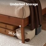 Artiss Bed Frame Single Size Wooden Bed Base Walnut SPLAY - Image 4