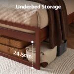 Artiss Bed Frame Queen Size Wooden Walnut WITTON - Image 4