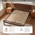 Artiss Bed Frame Queen Size Wooden Walnut WITTON - Image 5