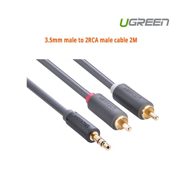 acbugn10510_01_22 UGREEN 3.5mm male to 2RCA male cable 2M (10510) - Image 1