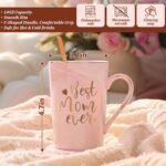Best Mom Ever Coffee Mug Gift Set with Lid, Spoon & Coaster, 14oz Pink Marble Ceramic Cup for Mother's Day, Birthday, Christmas, Valentine's Day (Pink) - Image 7