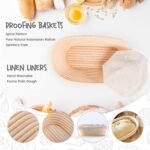 2 Pack Oval Sourdough Proofing Basket Set with Linen Liner, Natural Rattan Bread Fermentation Bowl for Artisan Baking, Splinter-Free Dough Rising Basket for Home Bakers (10 inch,Beige) - Image 2