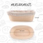 2 Pack Oval Sourdough Proofing Basket Set with Linen Liner, Natural Rattan Bread Fermentation Bowl for Artisan Baking, Splinter-Free Dough Rising Basket for Home Bakers (10 inch,Beige) - Image 3