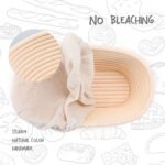 2 Pack Oval Sourdough Proofing Basket Set with Linen Liner, Natural Rattan Bread Fermentation Bowl for Artisan Baking, Splinter-Free Dough Rising Basket for Home Bakers (10 inch,Beige) - Image 4
