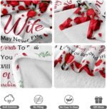 Romantic Rose Print Fleece Blanket for Wife, Soft Cozy Throw for Valentine's Day Anniversary Christmas Gift, Warm Snuggle Blanket with Love Message (60"*80") - Image 6