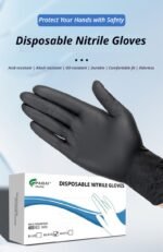 300Pcs Heavy-Duty Black Disposable Nitrile Gloves-Extra Large - Image 5