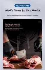 300Pcs Heavy-Duty Black Disposable Nitrile Gloves-Extra Large - Image 7