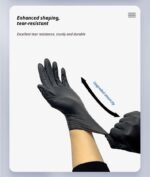 300Pcs Heavy-Duty Black Disposable Nitrile Gloves-Extra Large - Image 8