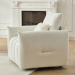 35 "Teddy fabric sofa, modern lounge chair, upholstered with a pillow - Image 2