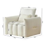 35 "Teddy fabric sofa, modern lounge chair, upholstered with a pillow - Image 3