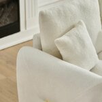 35 "Teddy fabric sofa, modern lounge chair, upholstered with a pillow - Image 7