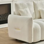 35 "Teddy fabric sofa, modern lounge chair, upholstered with a pillow - Image 8