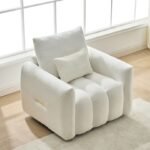 35 "Teddy fabric sofa, modern lounge chair, upholstered with a pillow - Image 11