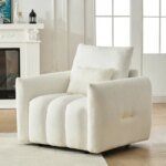 35 "Teddy fabric sofa, modern lounge chair, upholstered with a pillow - Image 12