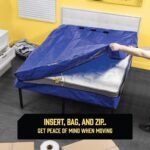 Mattress Bag Mattresses Protector Plastic Moving Storage Dust Cover Carry Bed Waterproof Zipper Packing Reusable Disposal, Extra Thick Heavy Duty, with Handles(Super King) - Image 3