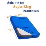 Mattress Bag Mattresses Protector Plastic Moving Storage Dust Cover Carry Bed Waterproof Zipper Packing Reusable Disposal, Extra Thick Heavy Duty, with Handles(Super King) - Image 8