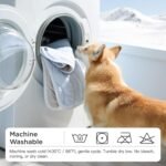 150 x 101 CM Blue Premium Wave Quiltied Pet Cooling Mat - Washable Self-Cooling Blanket with Anti-Stick Hair Surface & Non-Slip Base for Cats Dogs and Human Versatile Use - Image 4