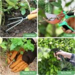 Premium 9-Piece Stainless Steel Garden Tool Set with Durable Storage Tote Bag - Heavy Duty Gardening Hand Kit with Ergonomic Wooden Handles, Pruning Shears and Spray Bottle - Image 6