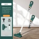 Green Cordless Handheld Vacuum Cleaner - 8500Pa Powerful Suction, 700mL Dust Cup, USB Rechargeable with 2000mAh Battery, 3 Brush Heads, 2 Extension Rods, Lightweight Stick Vacuum for Home, Car, Pet Hair, Carpet and Hardwood Floor Cleaning