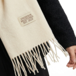 Beige Double-Sided Reversible Imitation Cashmere Scarf for Women - Soft Warm Winter Neck Wrap with Classic Boho Tassel Edge, Solid Color Design for Versatile Styling - Cozy Everyday Accessory for Travel, Work & Casual Wear - Image 6
