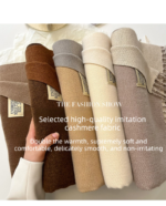 Blue and Grey Double-Sided Reversible Imitation Cashmere Scarf for Women - Soft Warm Winter Neck Wrap with Classic Boho Tassel Edge, Solid Color Design for Versatile Styling - Cozy Everyday Accessory for Travel, Work & Casual Wear - Image 4